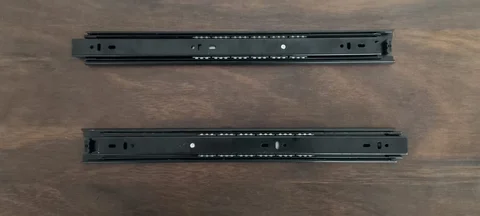 Ball Bearing Telescopic Drawer Slide Channels - Black Finish (Multiple Sizes)